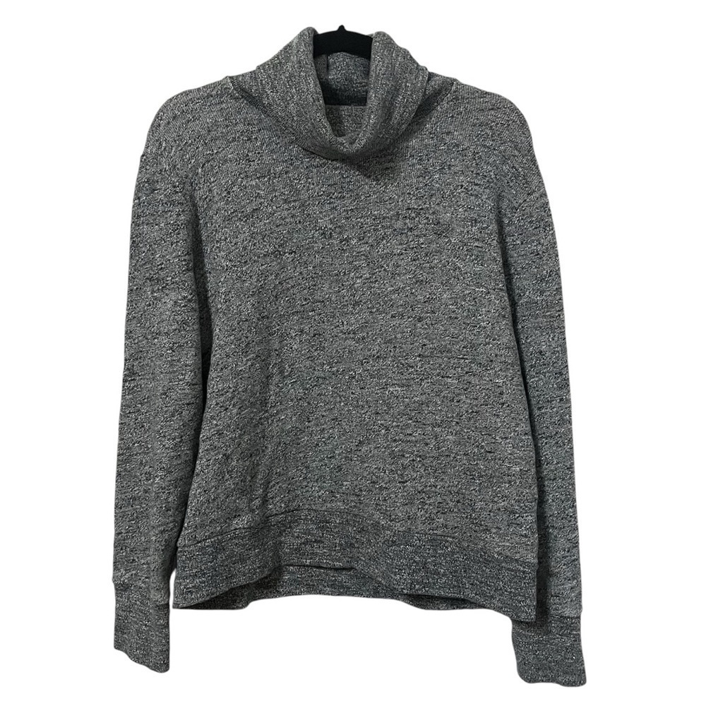 J. CREW Heathered Gray Cotton Turtleneck Sweater Size M